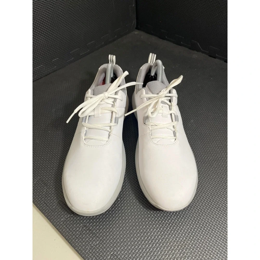 FootJoy‎ eComfort Golf Shoes Women's 10 White Leather Waterproof Spiked Lace Up